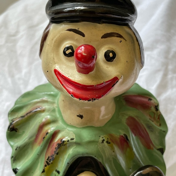 Vintage Clown Bank. Redware. - Picture 8 of 14